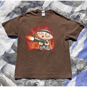 Vintage Y2K Family Guy Stewie T Shirt Mens Size XL Brown Promo Y2K
